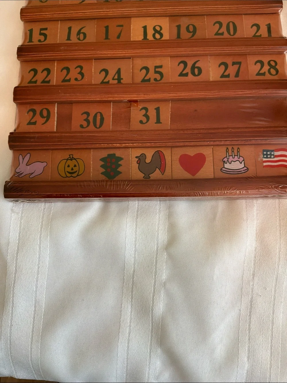 Wooden Perpetual Wall Calendar - Brown